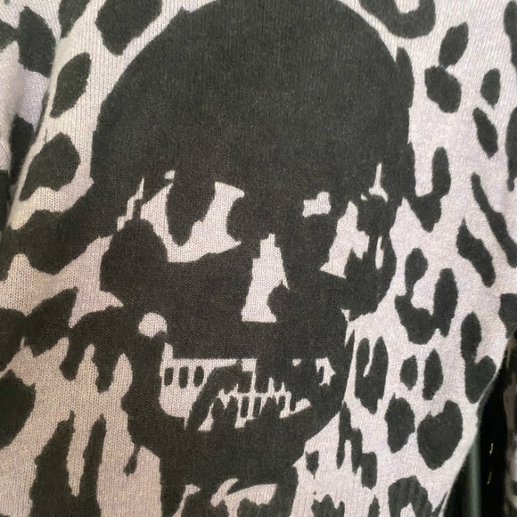 Skull Cashmere Purple & Black Carson Leopard Print Hoodie Sweater Size XS NEW - Picture 7 of 8